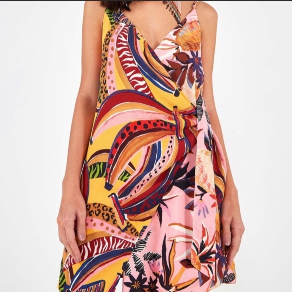 NWT Farm Rio Banana Mix Mini Wrap Dress Multi Size XS​